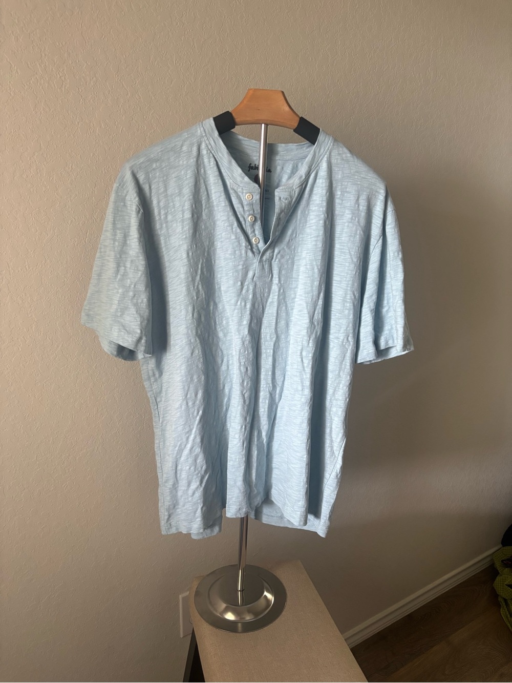 Fabindia Organic Cotton Tee Light Blue Better Knits Short Sleeve Mens Medium